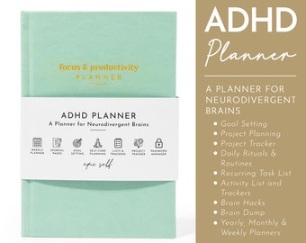 Adhd planner, Focus Planner, Production Planner, Task Organizer, Goal tracker, Task tracker, ADHD Productivity Planner, Adhd Journaling