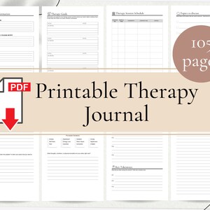 Printable Therapy Journal for men and women |  Therapy journal printable | Digital Therapy journal | Downloadable Mental Health Journal