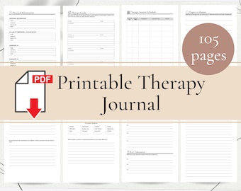 Printable Therapy Journal for men and women |  Therapy journal printable | Digital Therapy journal | Downloadable Mental Health Journal