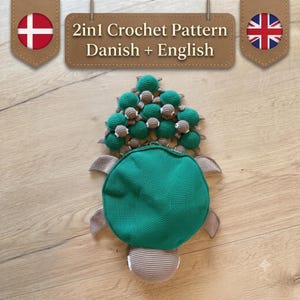 Crochet Turtle Memory Game Pattern, Easy PDF Tutorial (Danish, English)