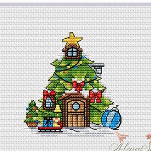 Christmas Tree Cross Stitch Pattern Holiday Pattern Christmas PDF Pattern Festive Pattern Gifts DMC Chart Printable PDF Instant Download