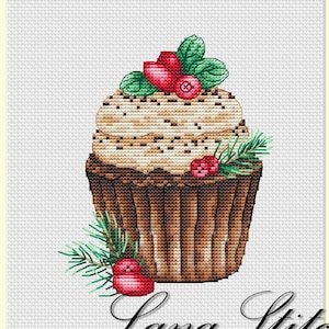 Schokolade Cupcake Kreuzstich Stickmuster Cupcake PDF Muster Dessert Stickerei Süßigkeiten Muster Kuchen DMC Chart Printable PDF Instant Download