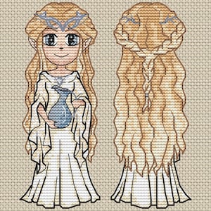 Galadriel Cross Stitch Pattern: Elven Princess, Middle-Earth (PDF Pattern)