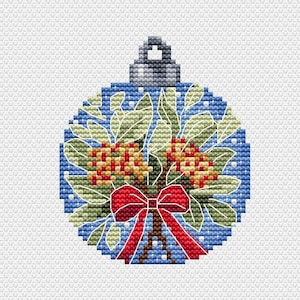 Berries Christmas Ball Cross Stitch Pattern: Holiday Bauble (PDF Download)