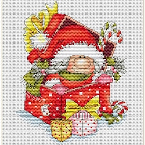 Holiday Gnome Cross Stitch Pattern Christmas Gnome PDF Pattern Festive Embroidery Christmas Pattern DMC Chart Printable PDF Instant Download