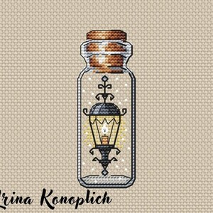 Street Lamp Cross Stitch Pattern Bottle Pattern Street Light PDF Pattern Easy Pattern Small Pattern DMC Chart Printable PDF Instant Download