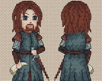 Knight Cross Stitch Pattern Prince Pattern Fantasy Pattern Middle-Earth Pattern Boromir Pattern DMC Chart Printable PDF Instant Download