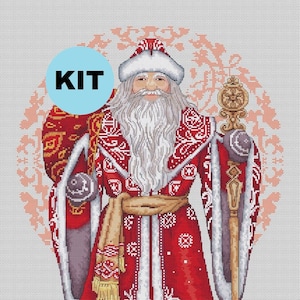Father Christmas Cross Stitch Kit by Nadezhda Mashtakova Santa Claus Cross Stitch Christmas Embroidery Kit