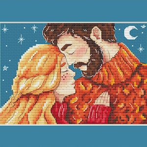Couple Cross Stitch Pattern Love PDF Pattern Romantic Pattern Embrace Pattern Lovers Pattern DMC Chart Printable PDF Instant Download