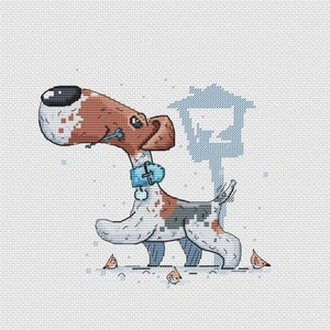 Fox Terrier Cross Stitch Pattern Cute Dog Pattern Puppy Embroidery Dog Pattern Terrier Pattern DMC Chart Printable PDF Instant Download