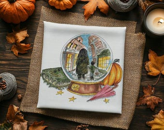 Magic Street Cross Stitch Pattern: Wizard Fantasy Embroidery (PDF)