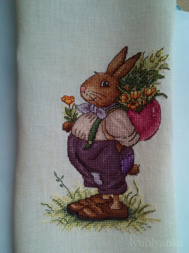 Easter Bunny Cross Stitch Pattern Bunny PDF Pattern Easter Cross Stitch ...