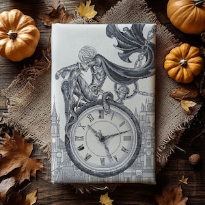 Knight Pocket Watch Cross Stitch Pattern, Gothic Monochrome (PDF)