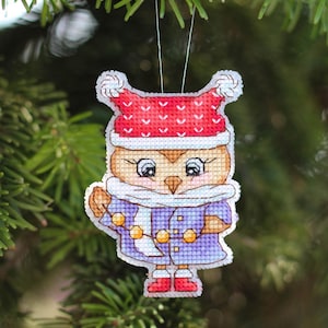 Christmas Owl Cross Stitch Pattern Christmas Bauble PDF Pattern Christmas Embroidery Owl Pattern DMC Chart Printable PDF Instant Download