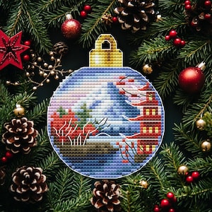 Décoration de Noël Mont Fuji au point de croix (PDF)