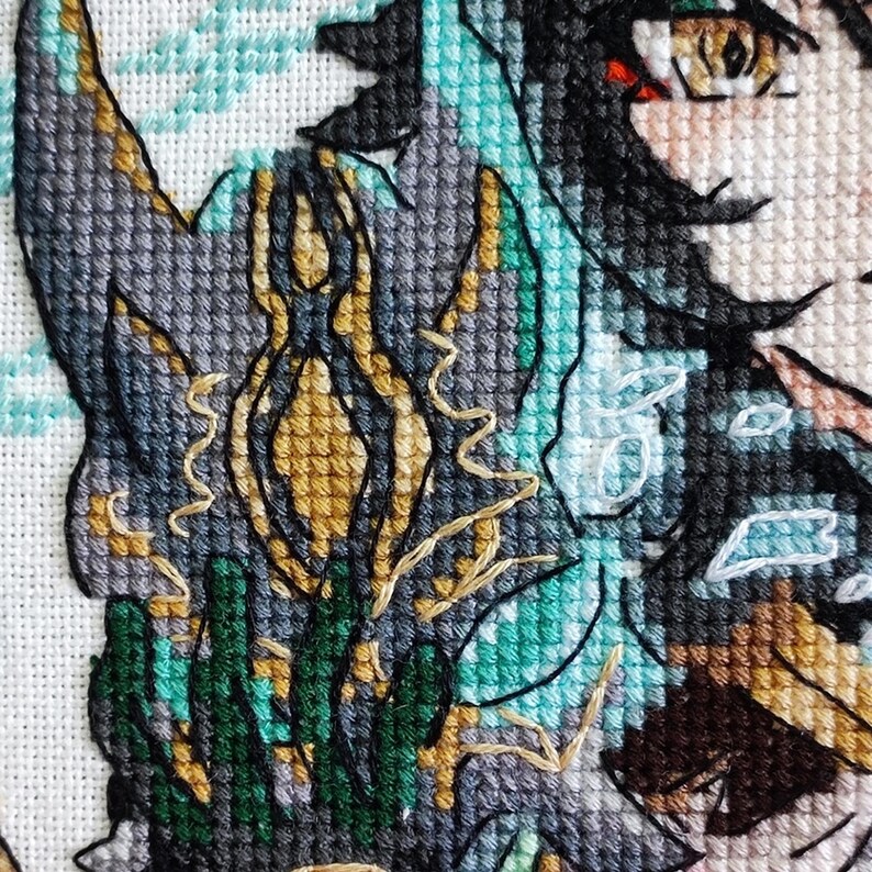 Xiao Anime Cross Stitch Pattern, Genshin Impact Portrait (PDF) image 6
