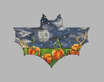 Witch Potion Cross Stitch Pattern, Halloween Night (PDF Pattern)