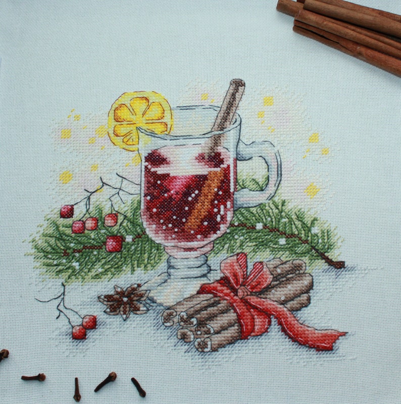 Mulled Wine Cross Stitch Pattern Winter PDF Pattern Christmas Etsy