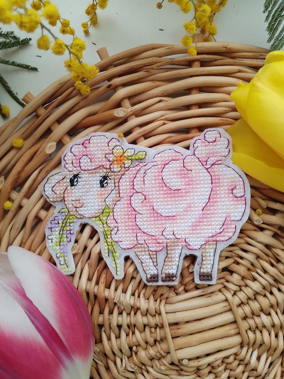 Pink Sheep Cross Stitch Pattern Cute Sheep PDF Pattern Lamb Embroidery ...