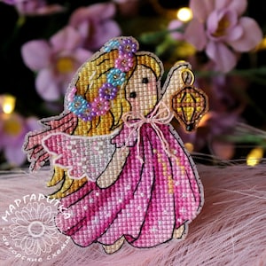 Cute Angel Cross Stitch Pattern Cute Girl Pattern Angel Embroidery Girl Pattern Little Angel DMC Chart Printable PDF Instant Download