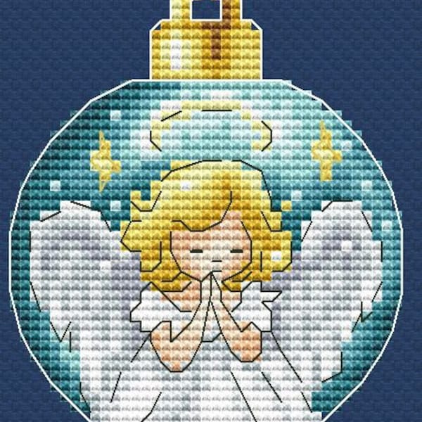 Angel Cross Stitch Pattern Christmas Pattern Christmas Bauble PDF Pattern Little Angel Pattern DMC Chart Printable PDF Instant Download