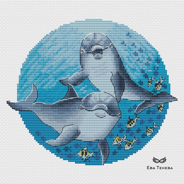 Dolphin Cross Stitch Etsy