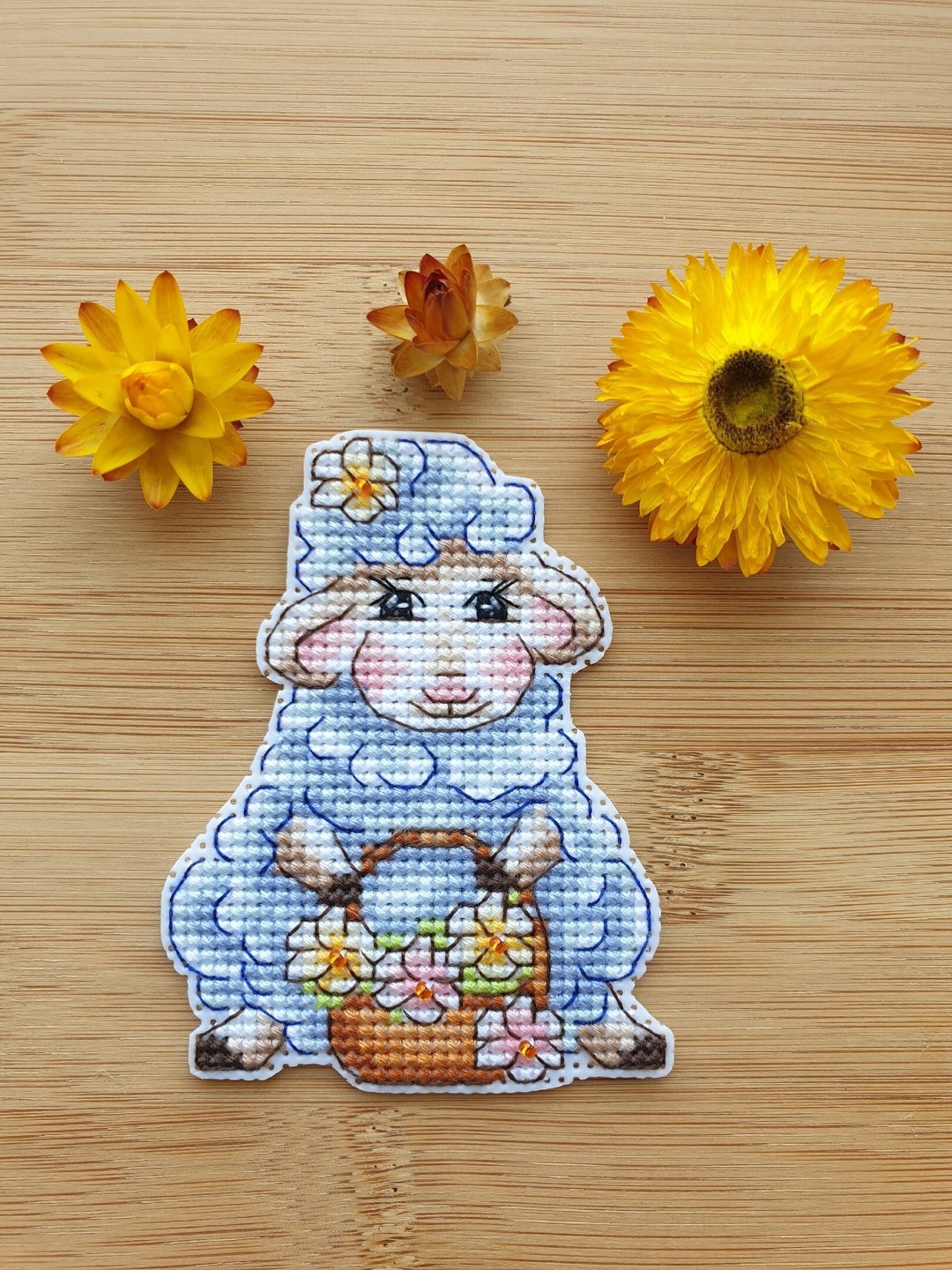 Blue Sheep Cross Stitch Pattern Cute Sheep PDF Pattern Lamb Embroidery ...