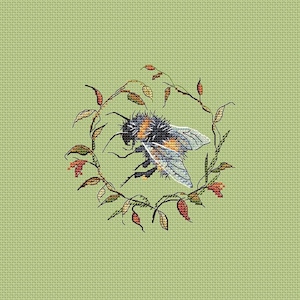 Bumblebee Cross Stitch Pattern Bee Cross Stitch Pattern Honeybee PDF Pattern Nature Pattern DMC Chart Printable PDF Instant Download