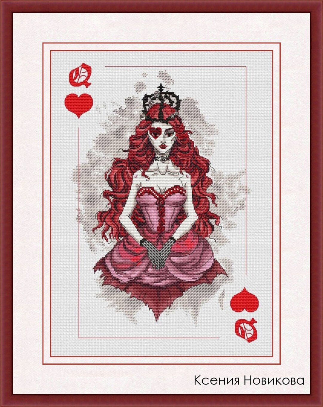 Queen of Hearts Cross Stitch Pattern Queen Pattern Heart Cross Etsy