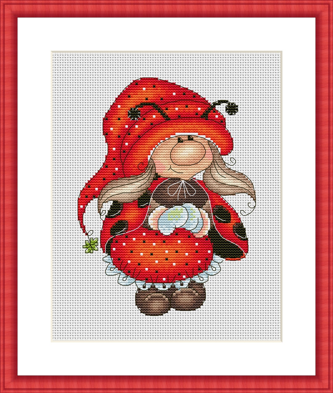 gnome-girl-cross-stitch-pattern-ladybug-pattern-ladybird-embroidery