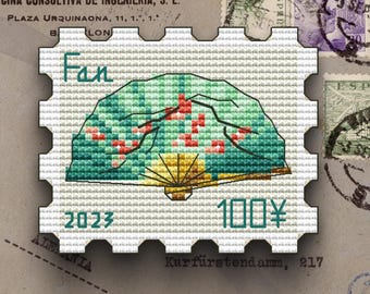 Schema punto croce francobollo a ventaglio (schema PDF)