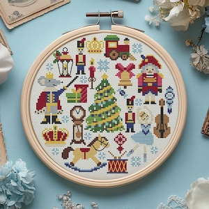 Christmas Nutcracker Sampler Cross Stitch Pattern (PDF Download)