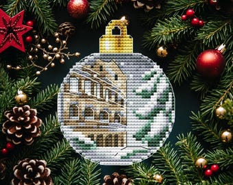 Padrão de ponto cruz para enfeites de Natal italianos: enfeite de inverno (padrão em PDF)