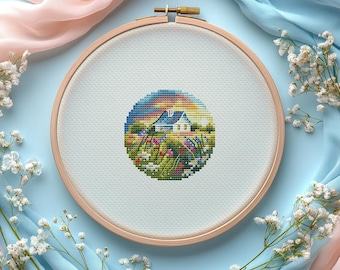 Summer Cottage Wildflowers Cross Stitch Pattern (PDF Download)