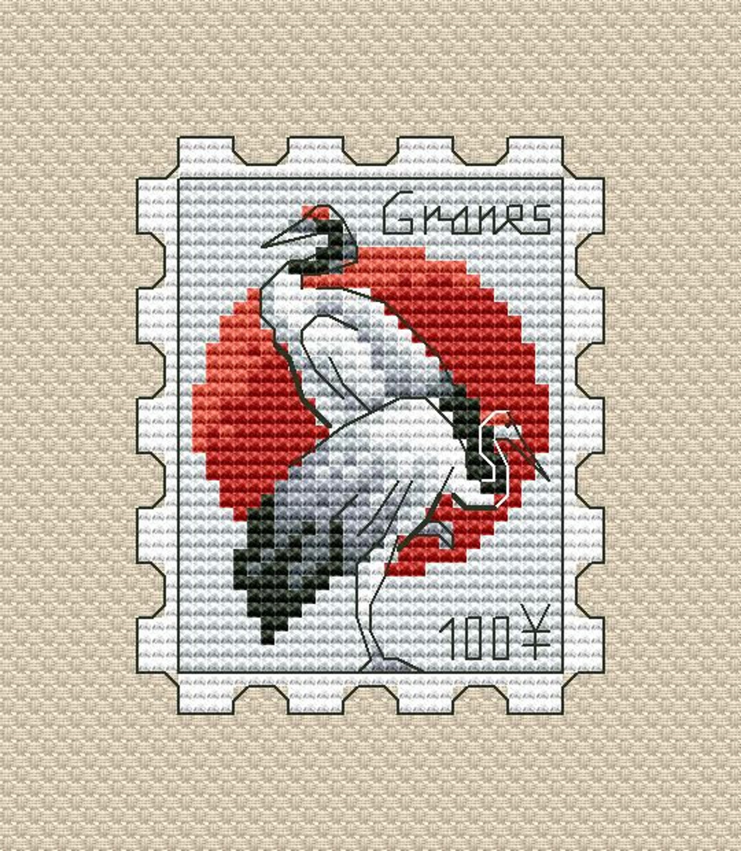 Cranes Cross Stitch Pattern Postage Stamp Pattern Birds PDF Pattern ...