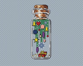 Christmas Toys Cross Stitch Pattern Bottle Pattern Christmas Tree PDF Pattern Christmas Pattern DMC Chart Printable PDF Instant Download