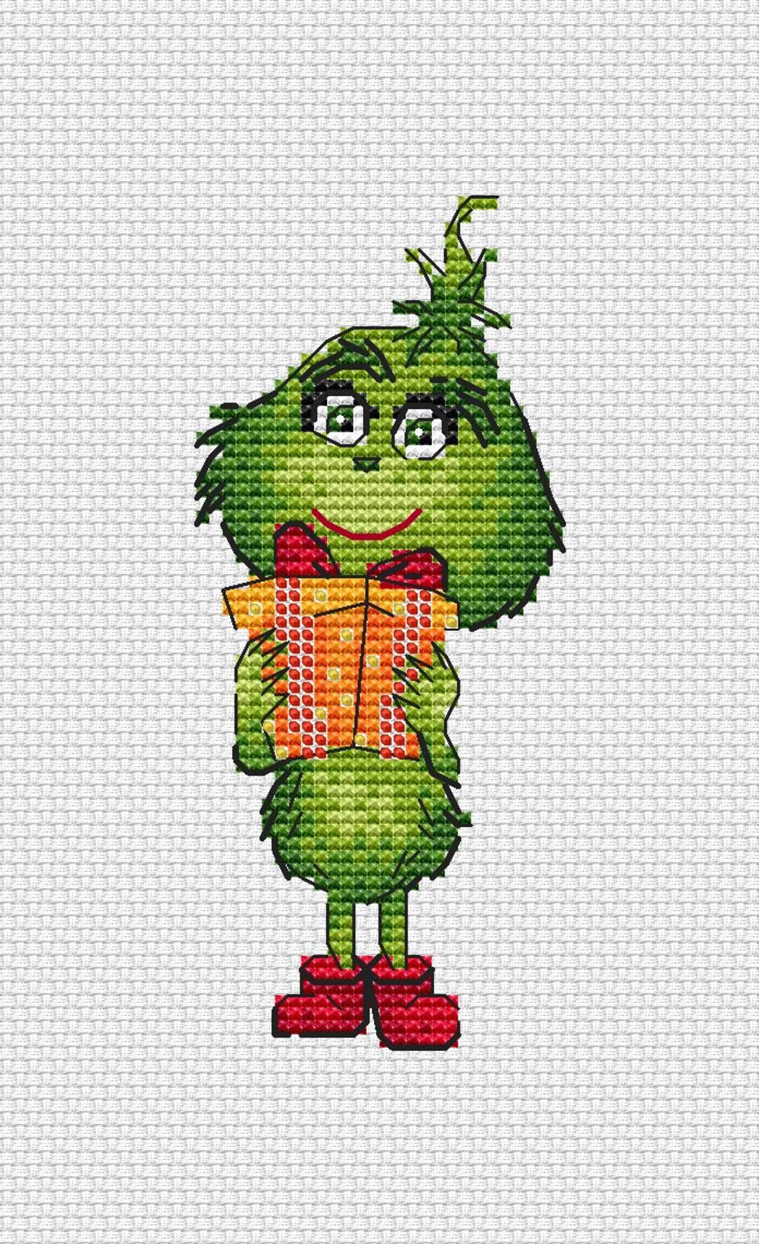 Grinch Cross Stitch Pattern Christmas PDF Pattern Cute Embroidery ...