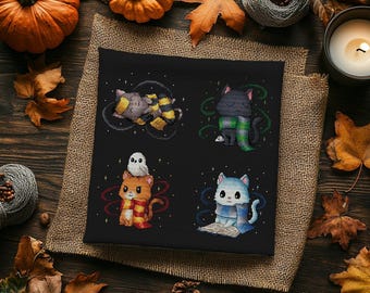 Patrón de punto de cruz de gatitos magos, gatos de la escuela de magia (patrón en PDF)