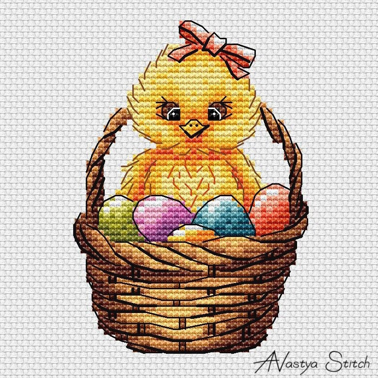 Easter Chicken Cross Stitch Pattern Easter Pattern Easter Eggs PDF ...