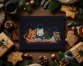 Kitten Wizards Cross Stitch Pattern, Magic Cats Embroidery (PDF Download)