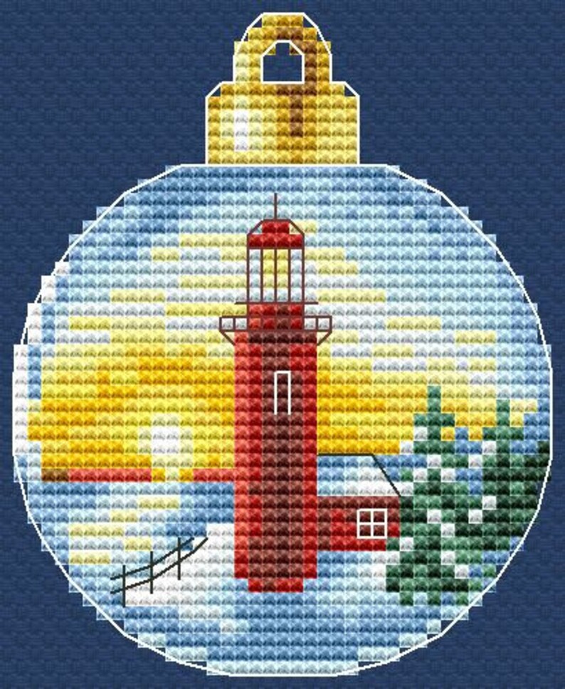 Christmas Bauble Cross Stitch Pattern Ornament Pattern Red Etsy