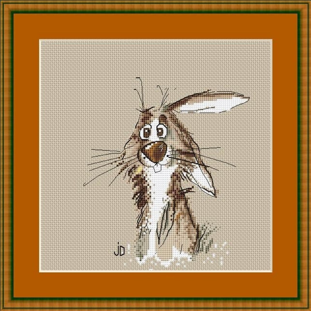 Cute Rabbit Cross Stitch Pattern Cartoon PDF Pattern Hare Embroidery ...