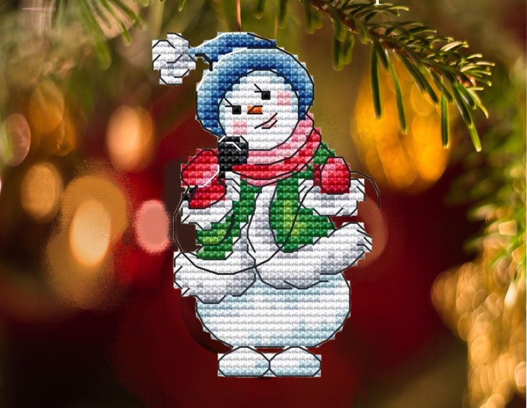 Snowman Singer Cross Stitch Pattern Cute Snowman PDF Pattern Christmas ...