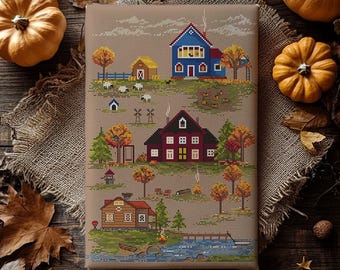 Kruissteekpatroon herfstdorp: ontwerp cottage herfst (pdf)
