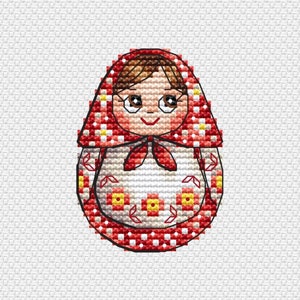 Matryoshka Cross Stitch Pattern Doll Pattern Nesting Doll PDF Pattern Ethnic Pattern Russian Doll DMC Chart Printable PDF Instant Download