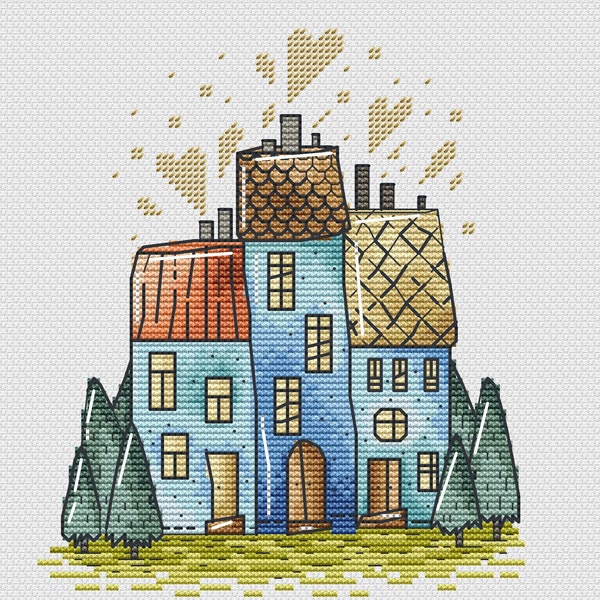 House Cross Stitch - Etsy