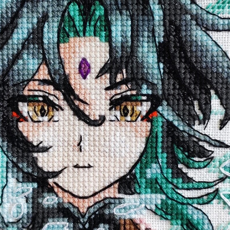 Xiao Anime Cross Stitch Pattern, Genshin Impact Portrait (PDF) image 5