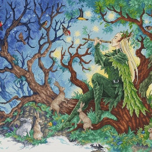 Mirkwood Cross Stitch Pattern Fantasy Pattern Elf PDF Pattern Middle Earth Pattern Elven Forest DMC Chart Printable PDF Instant Download