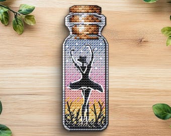 Schema punto croce "Ballerina in una bottiglia" (download PDF)