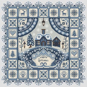 Christmas Ornament Cross Stitch Pattern Christmas PDF Pattern Christmas House Embroidery Winter DMC Chart Printable PDF Instant Download
